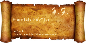 Hemrich Fáta névjegykártya